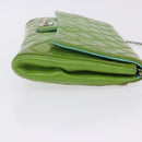 CHANEL Matelasse Shoulder Bag Patent Green Silver CC Auth ti3998A-5