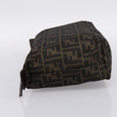 FENDI Zucca Canvas Pouch Brown Silver Auth ti4000-3