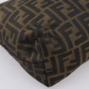FENDI Zucca Canvas Pouch Brown Silver Auth ti4000-14