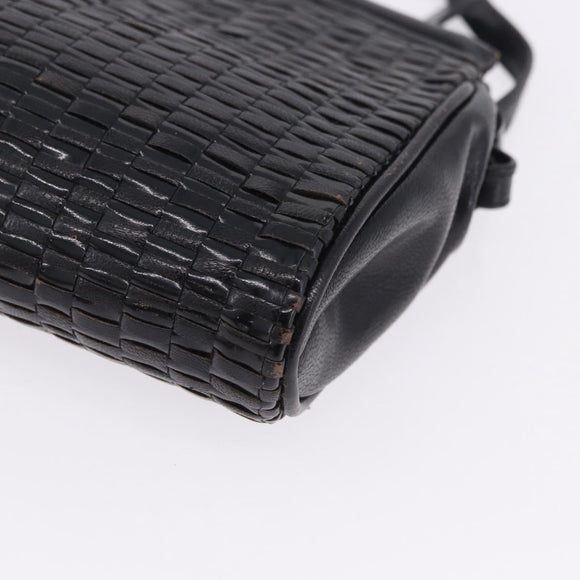 FENDI Shoulder Bag Leather Black Auth ti4002