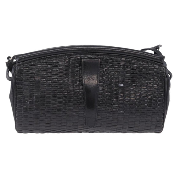 FENDI Shoulder Bag Leather Black Auth ti4002