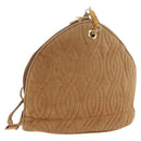 FENDI Macaroni Shoulder Bag Suede Brown Gold Tone Auth ti4003-1