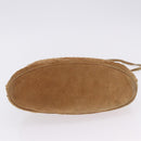 FENDI Macaroni Shoulder Bag Suede Brown Gold Tone Auth ti4003-5