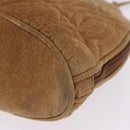 FENDI Macaroni Shoulder Bag Suede Brown Gold Tone Auth ti4003-9