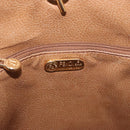 FENDI Macaroni Shoulder Bag Suede Brown Gold Tone Auth ti4003-18