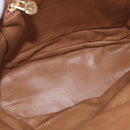 FENDI Macaroni Shoulder Bag Suede Brown Gold Tone Auth ti4003-11