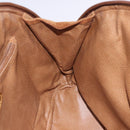 FENDI Macaroni Shoulder Bag Suede Brown Gold Tone Auth ti4003-19