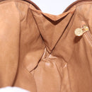 FENDI Macaroni Shoulder Bag Suede Brown Gold Tone Auth ti4003-20