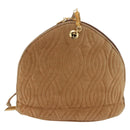 FENDI Macaroni Shoulder Bag Suede Brown Gold Tone Auth ti4003-13