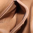 FENDI Macaroni Shoulder Bag Suede Brown Gold Tone Auth ti4003-22