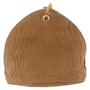 FENDI Macaroni Shoulder Bag Suede Brown Gold Tone Auth ti4003-2