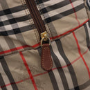 Burberrys Nova Check Folding Boston Bag Canvas Beige Brown Auth ti4005-18