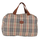 Burberrys Nova Check Folding Boston Bag Canvas Beige Brown Auth ti4005-13