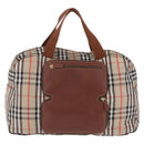 Burberrys Nova Check Folding Boston Bag Canvas Beige Brown Auth ti4005-2