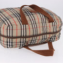 Burberrys Nova Check Folding Boston Bag Canvas Beige Brown Auth ti4005-6