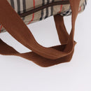 Burberrys Nova Check Folding Boston Bag Canvas Beige Brown Auth ti4005-7