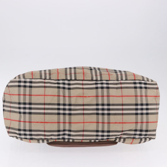 Burberrys Nova Check Folding Boston Bag Canvas Beige Brown Auth ti4005