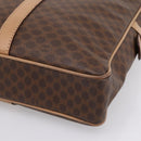 CELINE Macadam Business Bag PVC Leather Brown Gold Tone Auth ti4006-9