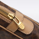 CELINE Macadam Business Bag PVC Leather Brown Gold Tone Auth ti4006-17