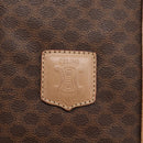 CELINE Macadam Business Bag PVC Leather Brown Gold Tone Auth ti4006-18