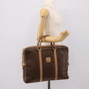 CELINE Macadam Business Bag PVC Leather Brown Gold Tone Auth ti4006-22