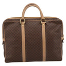 CELINE Macadam Business Bag PVC Leather Brown Gold Tone Auth ti4006-2