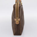 CELINE Macadam Business Bag PVC Leather Brown Gold Tone Auth ti4006-3