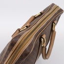 CELINE Macadam Business Bag PVC Leather Brown Gold Tone Auth ti4006-6