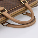 CELINE Macadam Business Bag PVC Leather Brown Gold Tone Auth ti4006-7