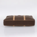 CELINE Macadam Business Bag PVC Leather Brown Gold Tone Auth ti4006-5