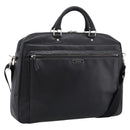 BURBERRY Business Bag Leather 2way Black Silver Auth ti4007-1