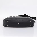 BURBERRY Business Bag Leather 2way Black Silver Auth ti4007-5