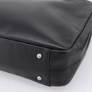 BURBERRY Business Bag Leather 2way Black Silver Auth ti4007-18