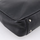 BURBERRY Business Bag Leather 2way Black Silver Auth ti4007-9