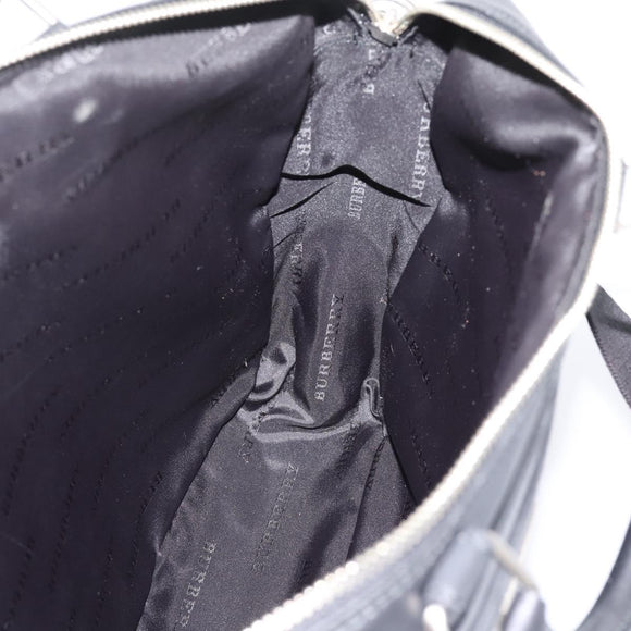 BURBERRY Business Bag Leather 2way Black Silver Auth ti4007