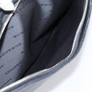 BURBERRY Business Bag Leather 2way Black Silver Auth ti4007-23