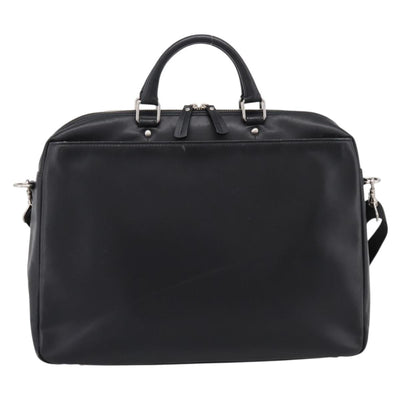BURBERRY Business Bag Leather 2way Black Silver Auth ti4007 - 0