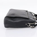 BURBERRY Business Bag Leather 2way Black Silver Auth ti4007-4