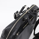 BURBERRY Business Bag Leather 2way Black Silver Auth ti4007-6