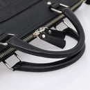 BURBERRY Business Bag Leather 2way Black Silver Auth ti4007-7