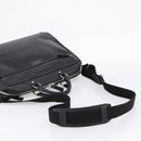 BURBERRY Business Bag Leather 2way Black Silver Auth ti4007-8