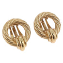 Christian Dior Earring Metal Gold Tone Auth ti4009-1