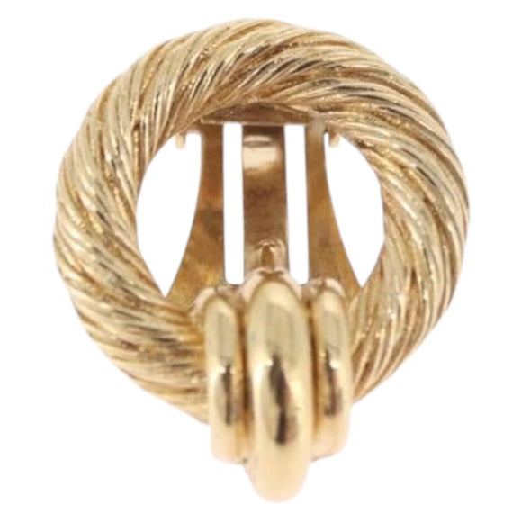 Christian Dior Earring Metal Gold Tone Auth ti4009