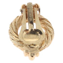 Christian Dior Earring Metal Gold Tone Auth ti4009-3