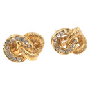 Christian Dior Earring Metal Gold Tone Auth ti4010-1