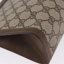 GUCCI GG Supreme Web Sherry Line Clutch Bag PVC Beige Gold 89 01 033 Auth ti4013-10