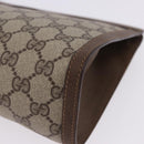 GUCCI GG Supreme Web Sherry Line Clutch Bag PVC Beige Gold 89 01 033 Auth ti4013-11