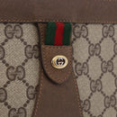 GUCCI GG Supreme Web Sherry Line Clutch Bag PVC Beige Gold 89 01 033 Auth ti4013-12