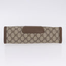 GUCCI GG Supreme Web Sherry Line Clutch Bag PVC Beige Gold 89 01 033 Auth ti4013-7