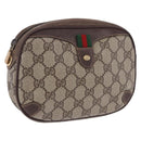 GUCCI GG Supreme Web Sherry Line Clutch Bag PVC Beige 156 02 066 Auth ti4015-1